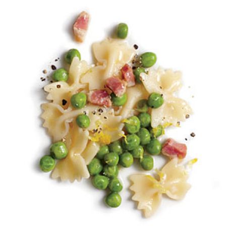 Pea, Pancetta, and Lemon Farfalle