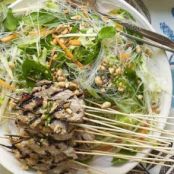 Vietnamese Green Mango Noodle Salad with Grilled Pork