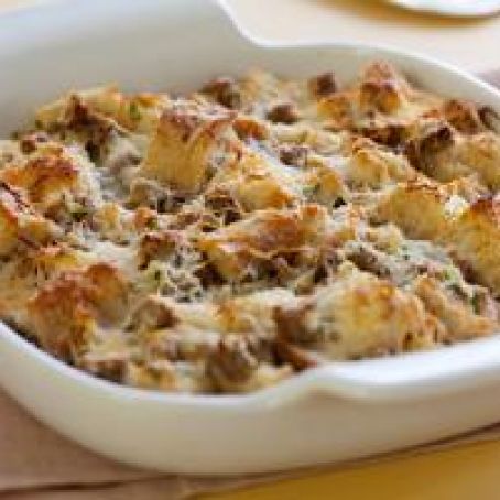 SAUSAGE-EGG-CHEESE STRATA {bobby deen}