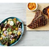 T-Bone Steak with Charred Tomato-Horseradish Butter