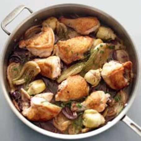 Chicken, Fennel, and Artichoke Fricassee