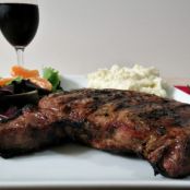 Ribeye Steak in a Soy, Orange Juice and Red Wine Marinade