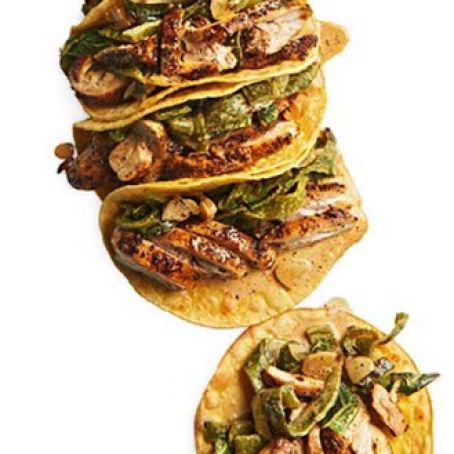 Spice-Rubbed Chicken and Poblano Tacos