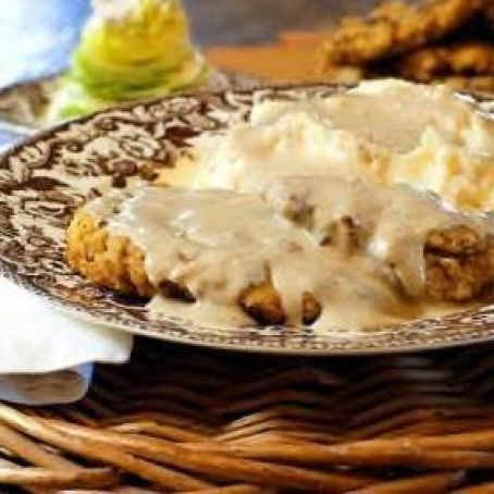 Chicken Fried Steak with Milk Gravy, adapted from the Pioneer Woman (this one is good)
