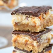 Butterfinger Nutter Butter Cheesecake Bars