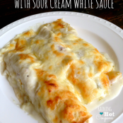 Chicken Enchiladas with Sour Cream White Sauce