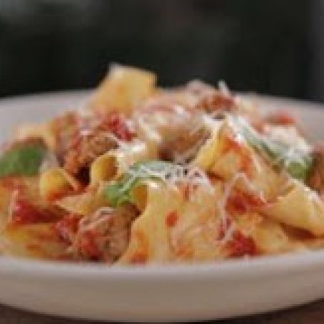 Pappardelle with Lazy Meatballs