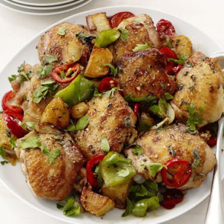 Broiled Chicken with Peppers