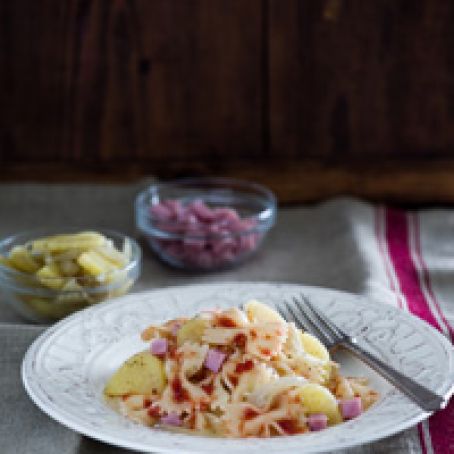 Bow Ties with Sweet Potatoes and Canadian Bacon