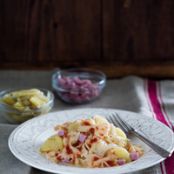 Bow Ties with Sweet Potatoes and Canadian Bacon