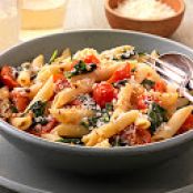 PENNE PASTA WITH SPINACH AND SMOKED TOMATOES