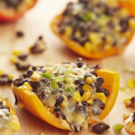 Stuffed Peppers with Corn, Black Beans, and Pepperjack