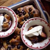 Berry Fruit Cobbler with Fresh Whipped Cream