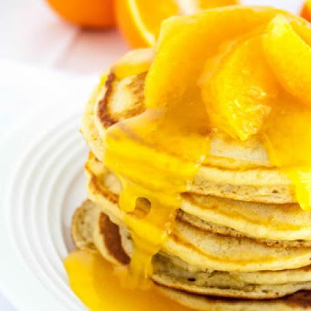 Orange Buttermilk Pancakes with Fresh Citrus Syrup