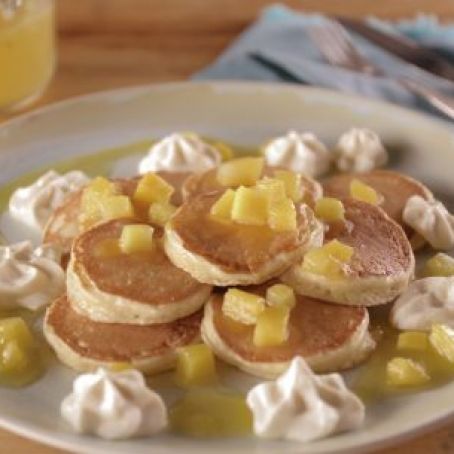 Pancakes - Silver Dollar Tropical  with Mascarpone Whipped Cream