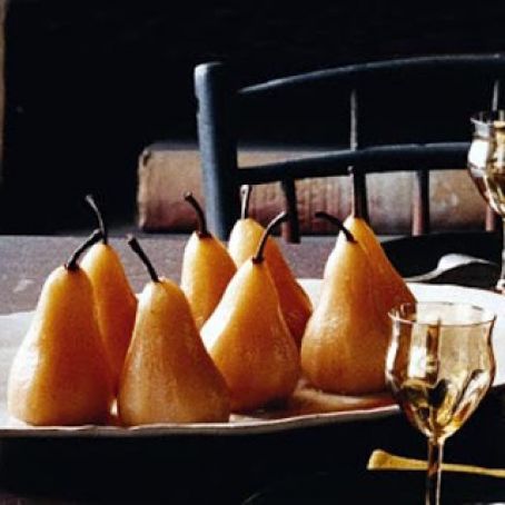 POACHED PEARS in PARMESAN CLOAKS