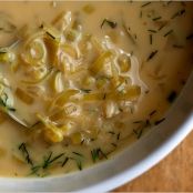 CHICKEN SOUP w/LEEKS & LEMON