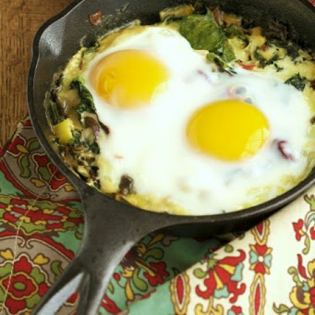 Creamed Kale and Eggs