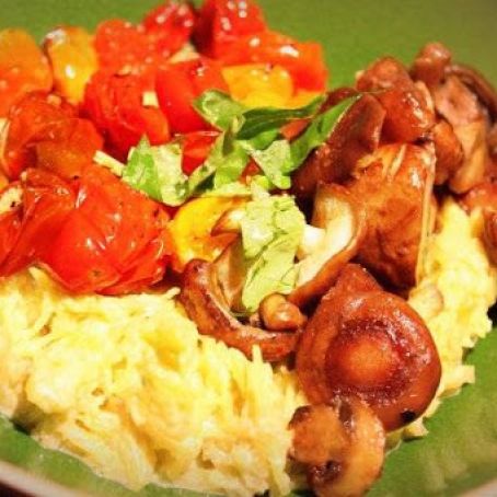 Spaghetti Squash with Alfredo Sauce