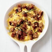Scrambled Eggs with Herbed Croutons