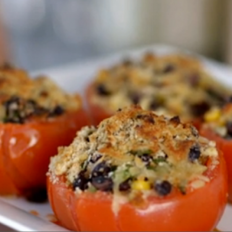 Tomatoes Stuffed with Corn and Black Beans