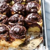 Mini Chocolate Peanut Butter Cinnamon Rolls