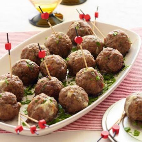 Date and Blue Cheese Stuffed Meatballs