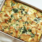 Overnight Turkey, Cheddar & Parmesan Breakfast Casserole