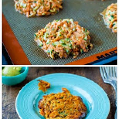 Baked Chipotle Sweet Potato and Zucchini Fritters