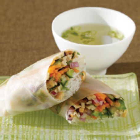 Un-turkey Spring Rolls with Fresh Veggies and Rice Noodles