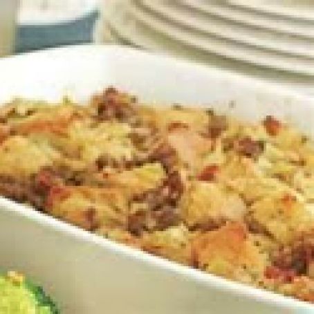 Country Style peppered pork and bread stuffing