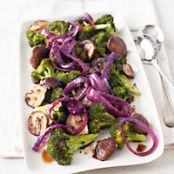Broccoli, Shiitake and Red Onion Roast