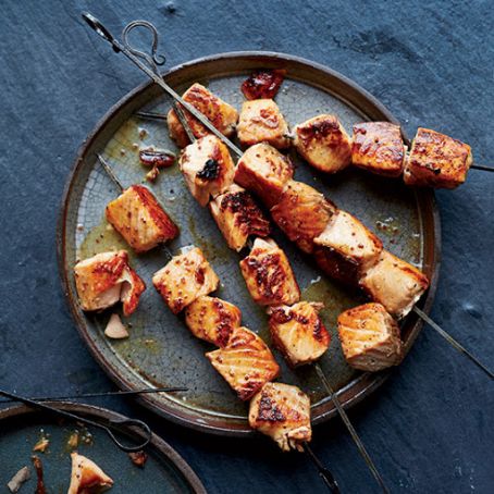 Maple-Dijon Salmon Skewers