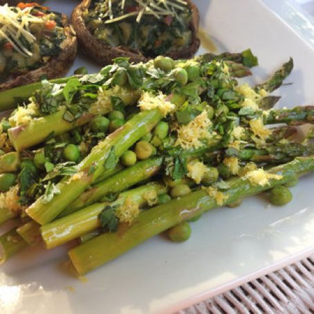 Roasted Asparagus and Peas