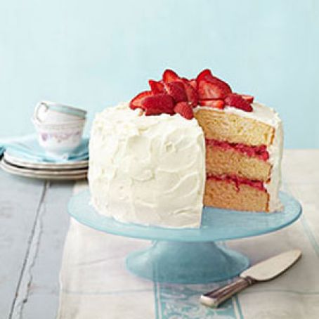 Strawberry Rhubarb Layer Cake