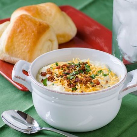 Easy Creamy Potato Soup {Slow Cooker} | Real Mom Kitchen