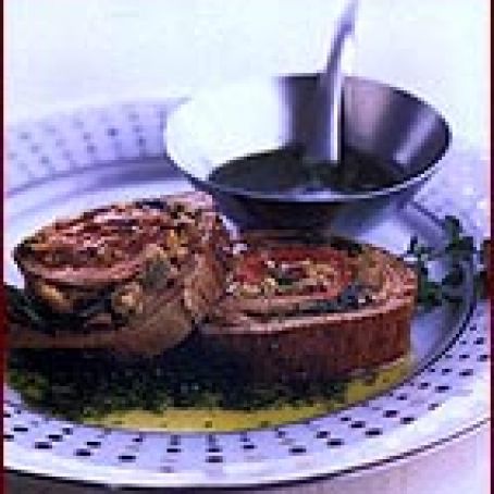 Rolled Flank Steak with Prosciutto and Basil