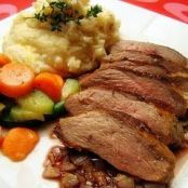 Pan Seared Duck Breast with POM Thyme Reduction Sauce