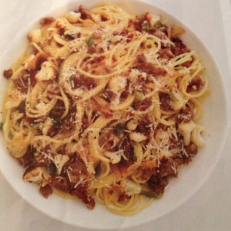 Pasta: Sausage Cauliflower Spagetti