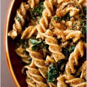 PASTA w/CARM ONION, CHARD & BREAD CRUMBS