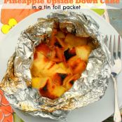 Pineapple upside down cake in foil
