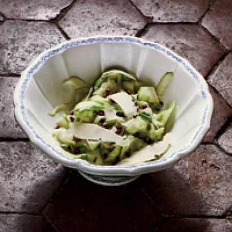 Zucchini Salad with Parmigiano and Pistachios