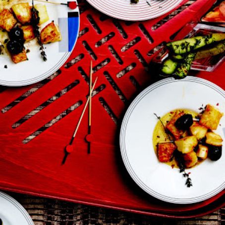 Halloumi with Olives and Thyme