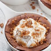 S’mores Chocolate Cake with Toasted Marshmallow Topping and Graham Cracker Crumbles