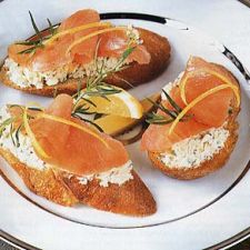 Smoked Salmon, Fennel and Goat Cheese Toasts