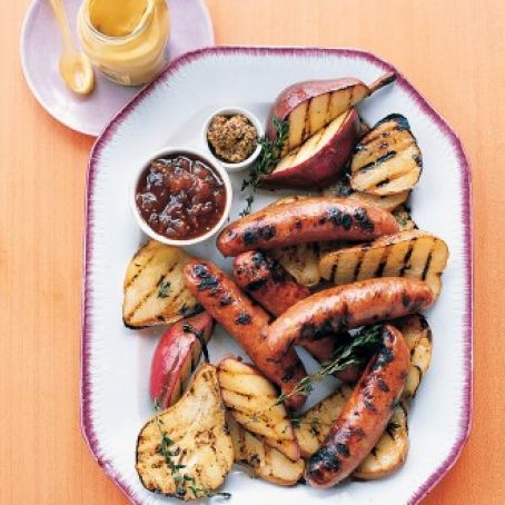 Grilled Chicken Sausage with Pears