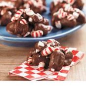 Chocolate and Peppermint Coated Pretzels
