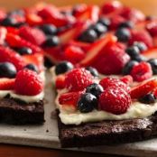 Gluten-Free Brownie and Berries Dessert Pizza