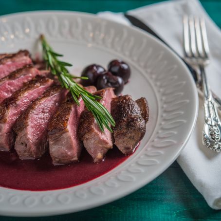 Seared Duck Breast and Cherry Sauce