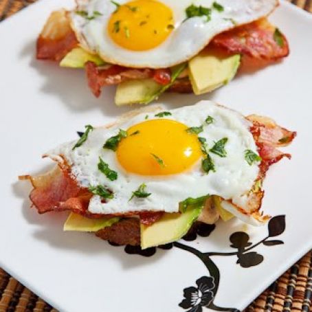 Poached Egg on Toast with Chipotle Mayonnaise, Bacon and Avocado